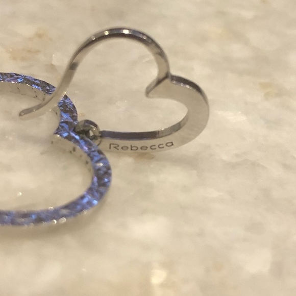 Heart silver drop earrings - Picture 8 of 8